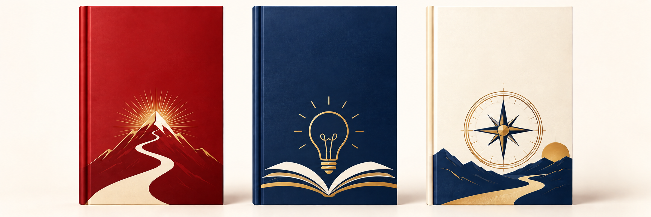 Three professional guide book cover concepts